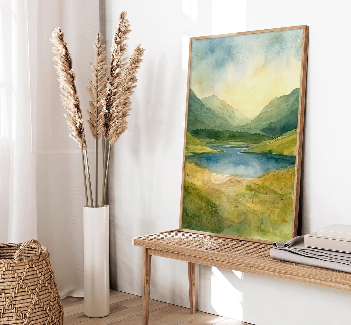 Lake District Watercolor Landscape Art Print, England - Image 2