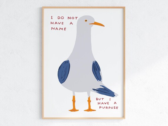 David Shrigley I Do Not Have A Name Quirky Wall Art Pop Art Decor Funny Poster Contemporary Home Gallery Humorous Decor