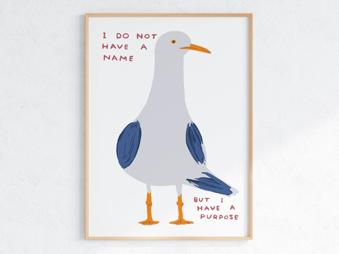 I Do Not Have A Name But I Have A Purpose Seagull Art Poster