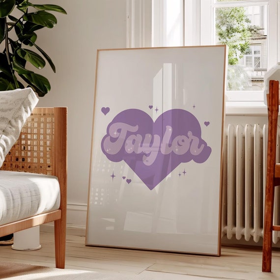Custom Girl Name Purple Girls Room Decor Art Print