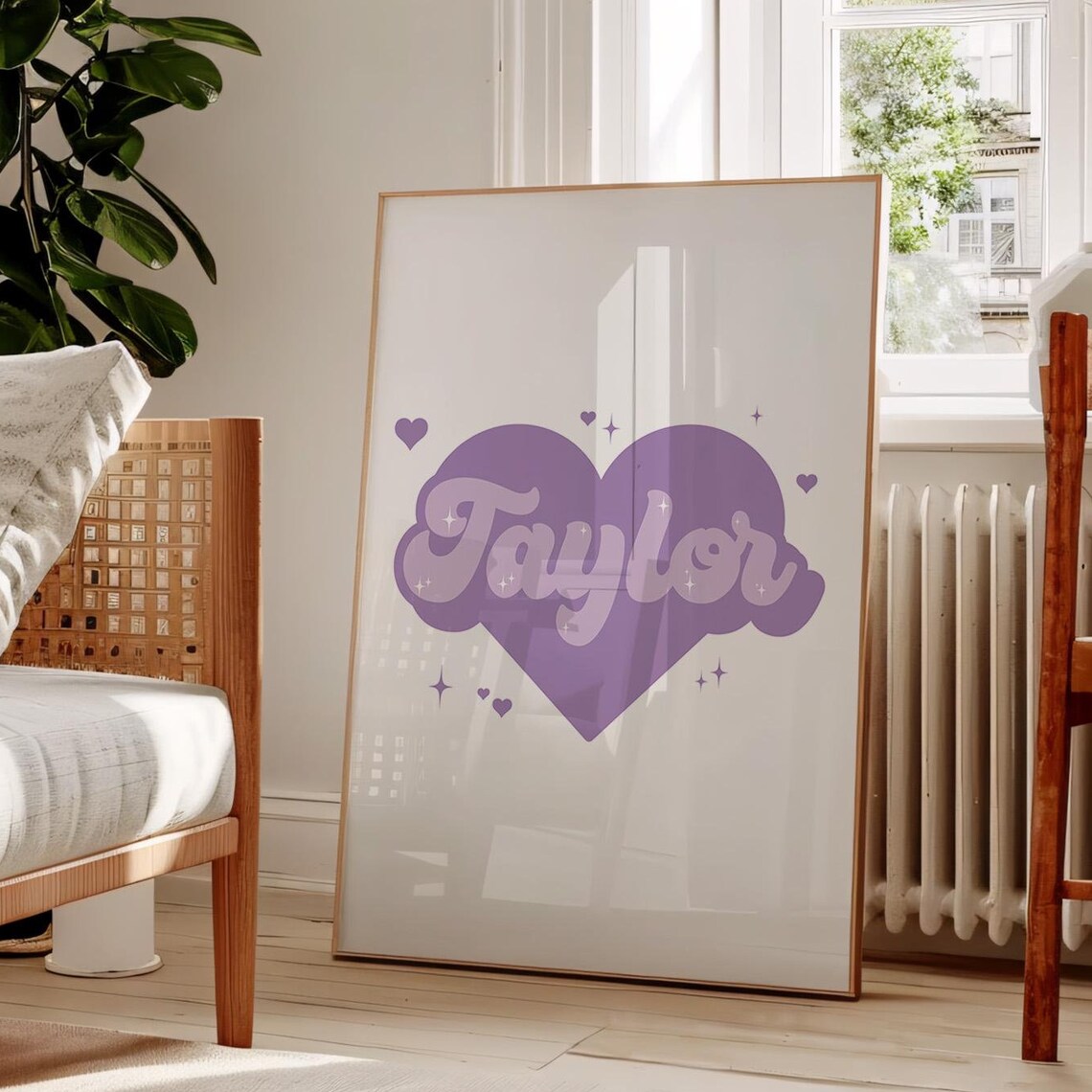 Custom Girl Name Purple Girls Room Decor Art Print