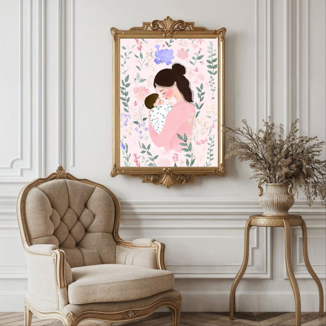 Mother And Baby Wall Art Print Motherhood Art Funky Pastel Wall Art Trendy Nursery Art New Mum Poster Baby Shower Gift - Image 2