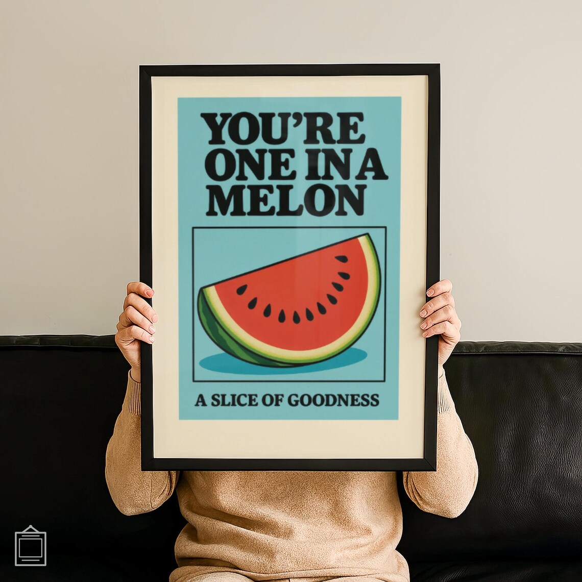 Funny Watermelon One In A Melon Retro Kitchen Pop Art Poster Fruit Wall Decor