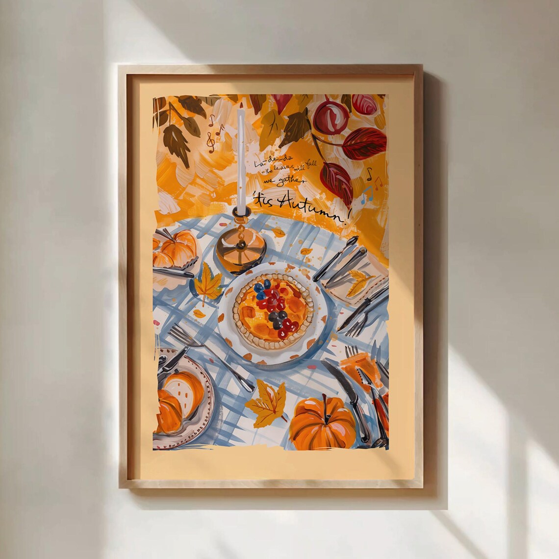 Tis Autumn Poster Print, Cozy Fall Pumpkin Pie