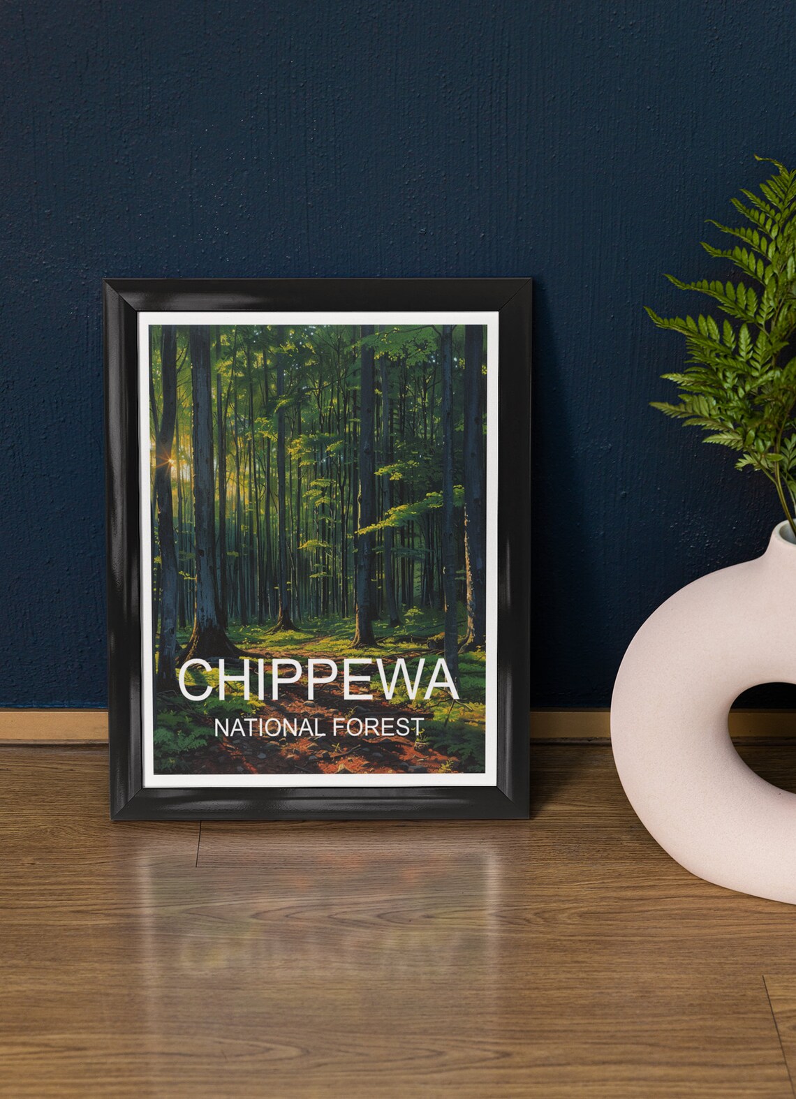 Chippewa National Forest Sunlit Green Woodland Interior Scenic Poster