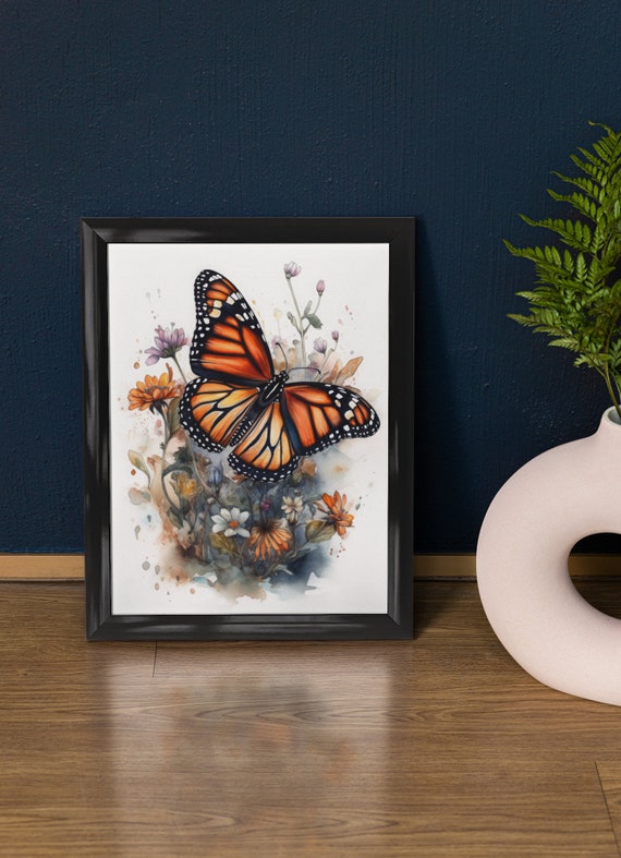 Monarch Butterfly Art Print Butterfly Home Dcor Watercolor Butterfly Painting Insect Wall Art Nature Lover Butterflies Artwork