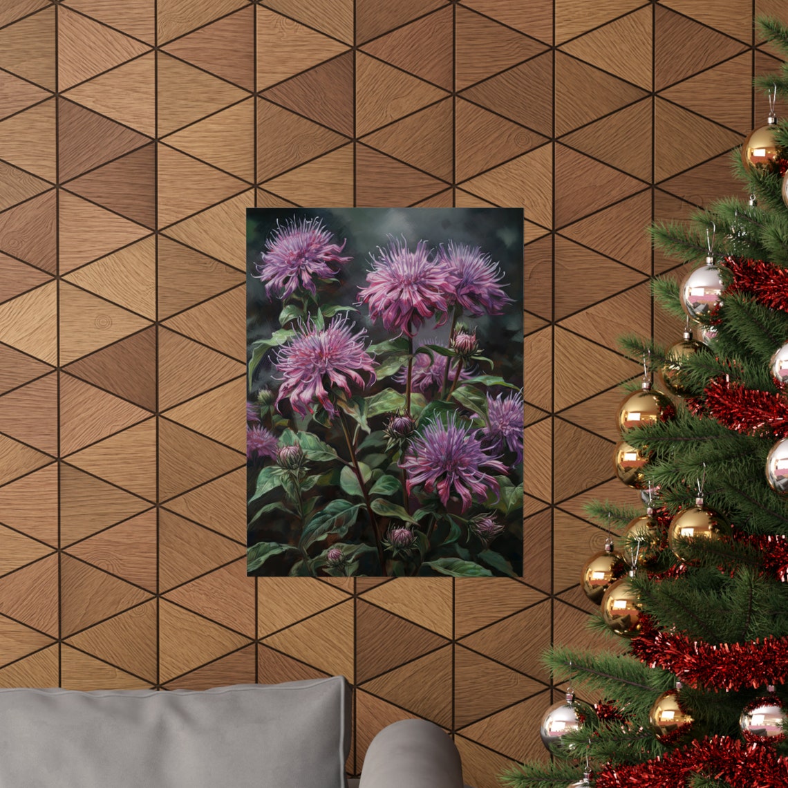 Purple Bee Balm Flower Art Print Flower Painting Flower Dcor Floral Art Print Floral Wall Art Painting Floral Artwork Botanical Print - Image 3