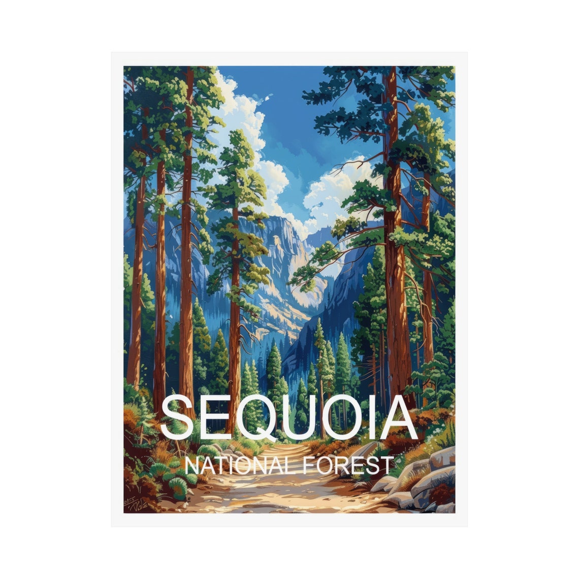 Sequoia National Forest Giant Trees Granite Cliffs Trail Poster - Image 3