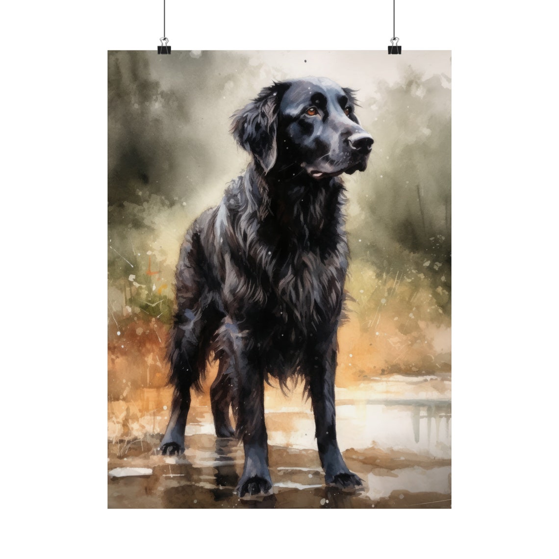 Flat Coated Retriever Dog Art Print Dog Wall Art Animal Art Print Animal Art Poster Dog Lover Gift Colorful Animal Wall Art Cool Dog - Image 5