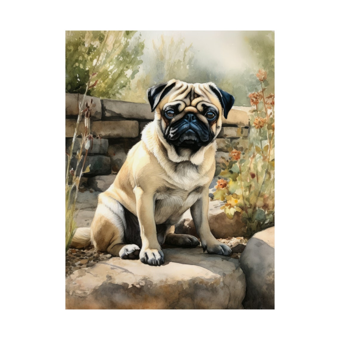 Pug Dog Art Print Dog Wall Art Animal Art Print Animal Art Poster Dog Lover Gift Colorful Animal Wall Art Cool Dog Art - Image 4