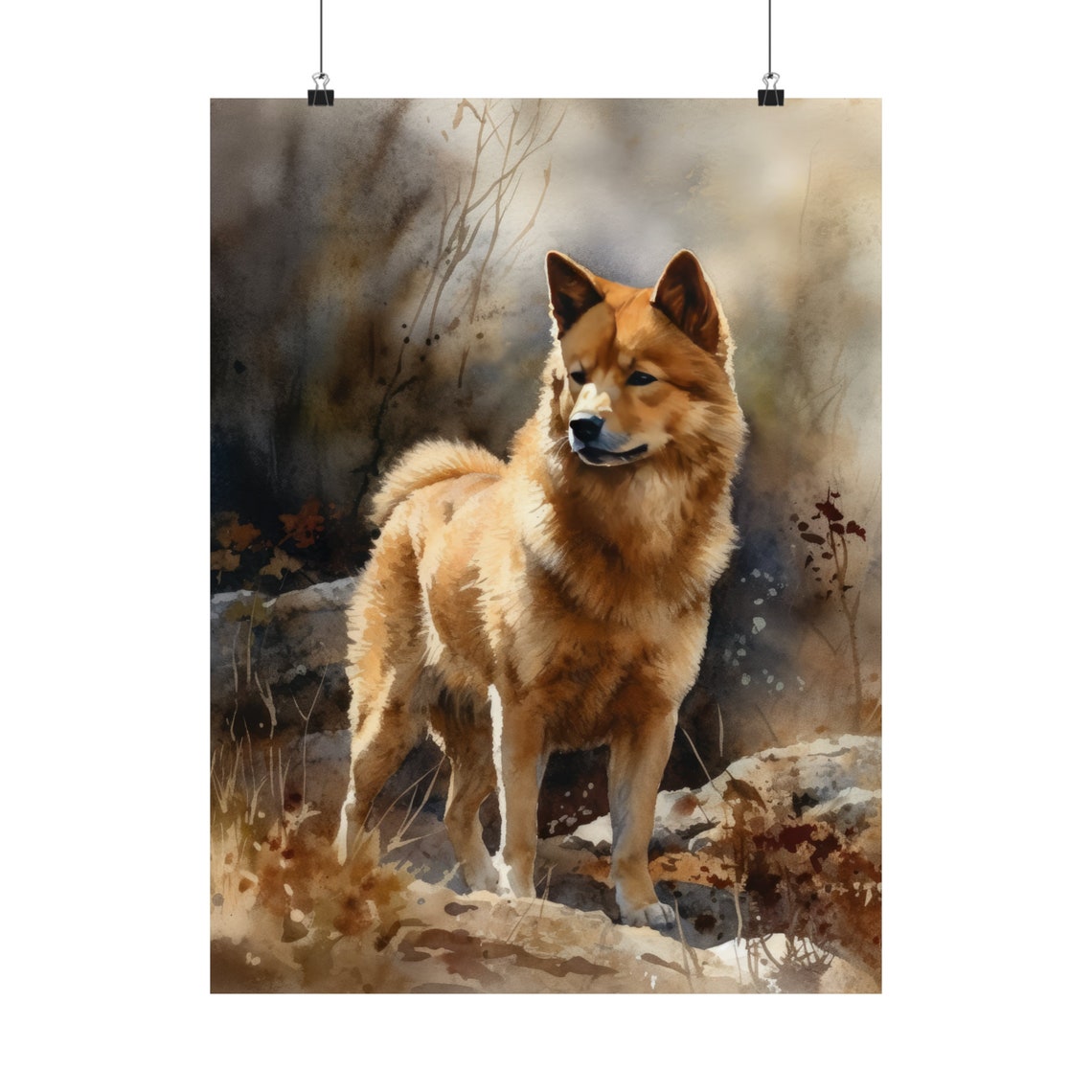 Finnish Spitz Dog Art Print Dog Wall Art Animal Art Print Animal Art Poster Dog Lover Gift Colorful Animal Wall Art Cool Dog Art - Image 5