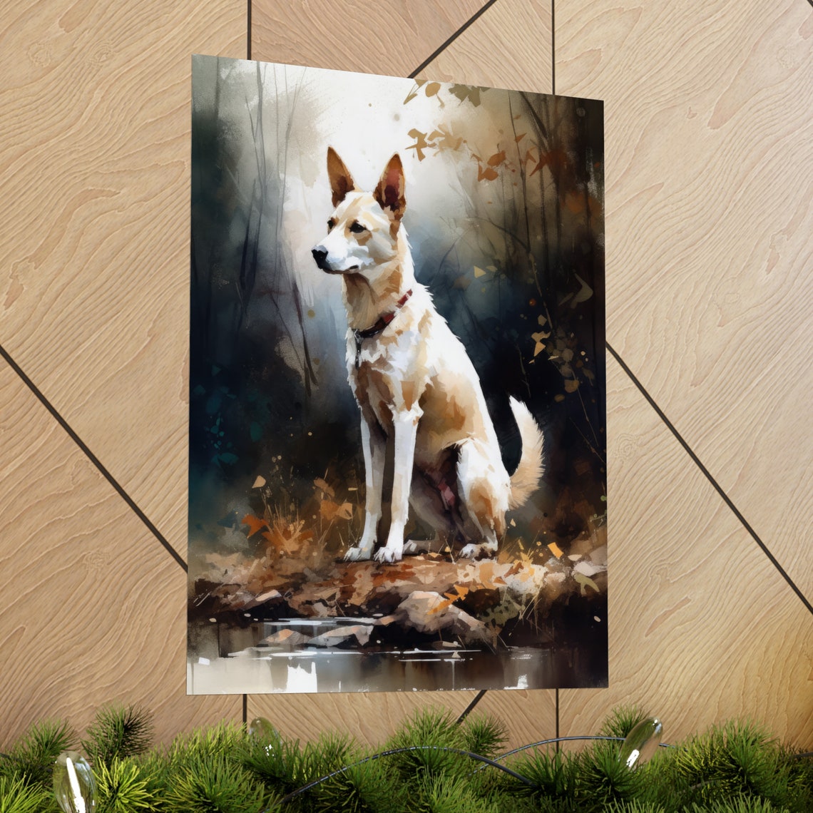 Canaan Dog Art Print Dog Wall Art Animal Art Print Animal Art Poster Dog Lover Gift Colorful Animal Wall Art Cool Dog Art - Image 2