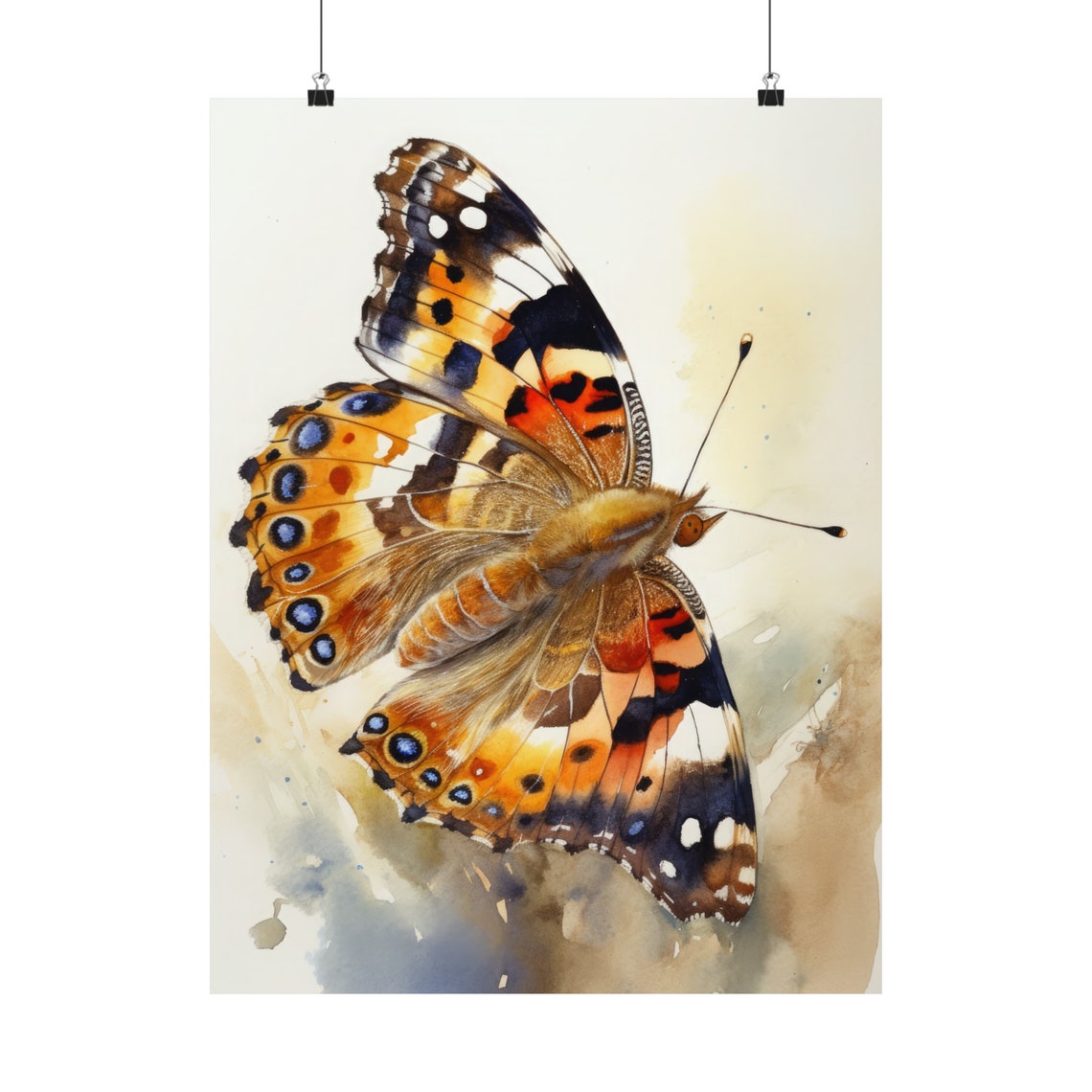 Painted Lady Butterfly Art Print Butterfly Home Dcor Watercolor Butterfly Painting Insect Wall Art Nature Lover Butterflies Artwork - Image 5