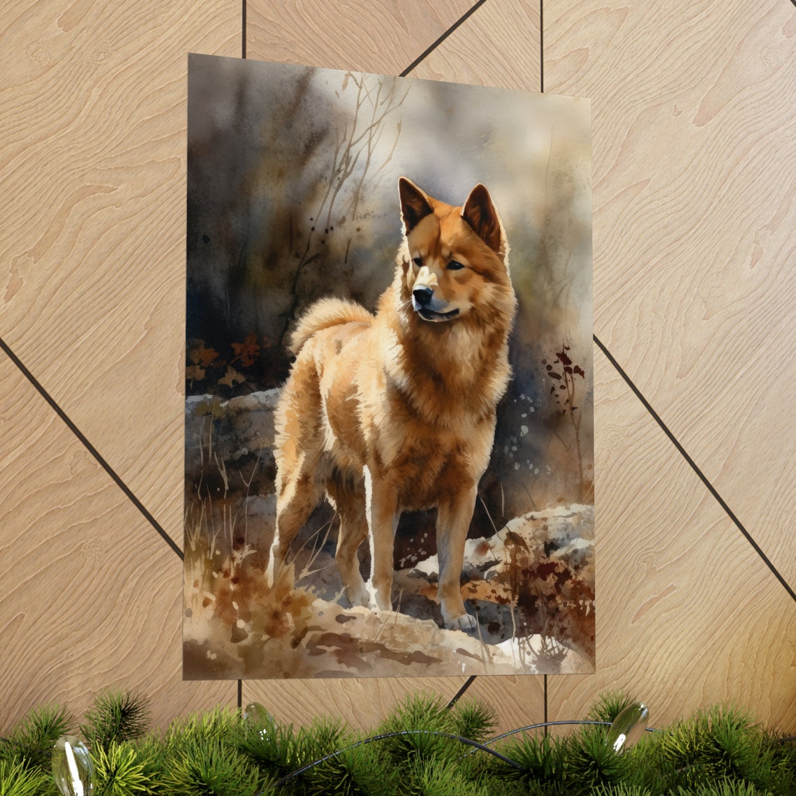 Finnish Spitz Dog Art Print Dog Wall Art Animal Art Print Animal Art Poster Dog Lover Gift Colorful Animal Wall Art Cool Dog Art - Image 2