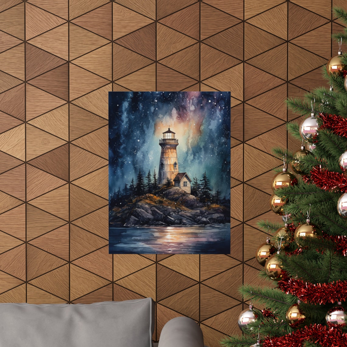 Lighthouse Art Print Lighthouse Painting Lighthouse Wall Art Beach Art Print Beach Wall Art Ocean Dcor Ocean Painting Ocean Theme - Image 3