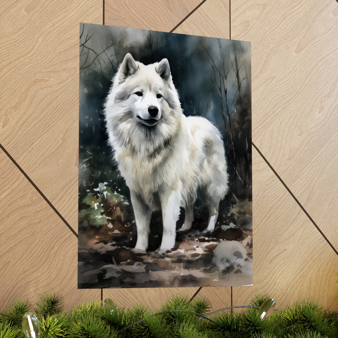 Samoyed Dog Art Print Dog Wall Art Animal Art Print Animal Art Poster Dog Lover Gift Colorful Animal Wall Art Cool Dog Art - Image 2