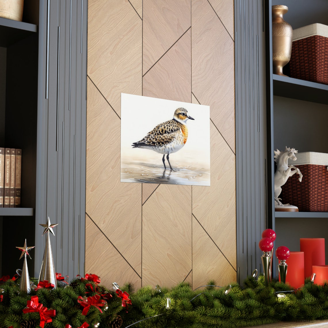 Golden Plover Shorebird Standing Watercolor Beach Bird Art Print - Image 2