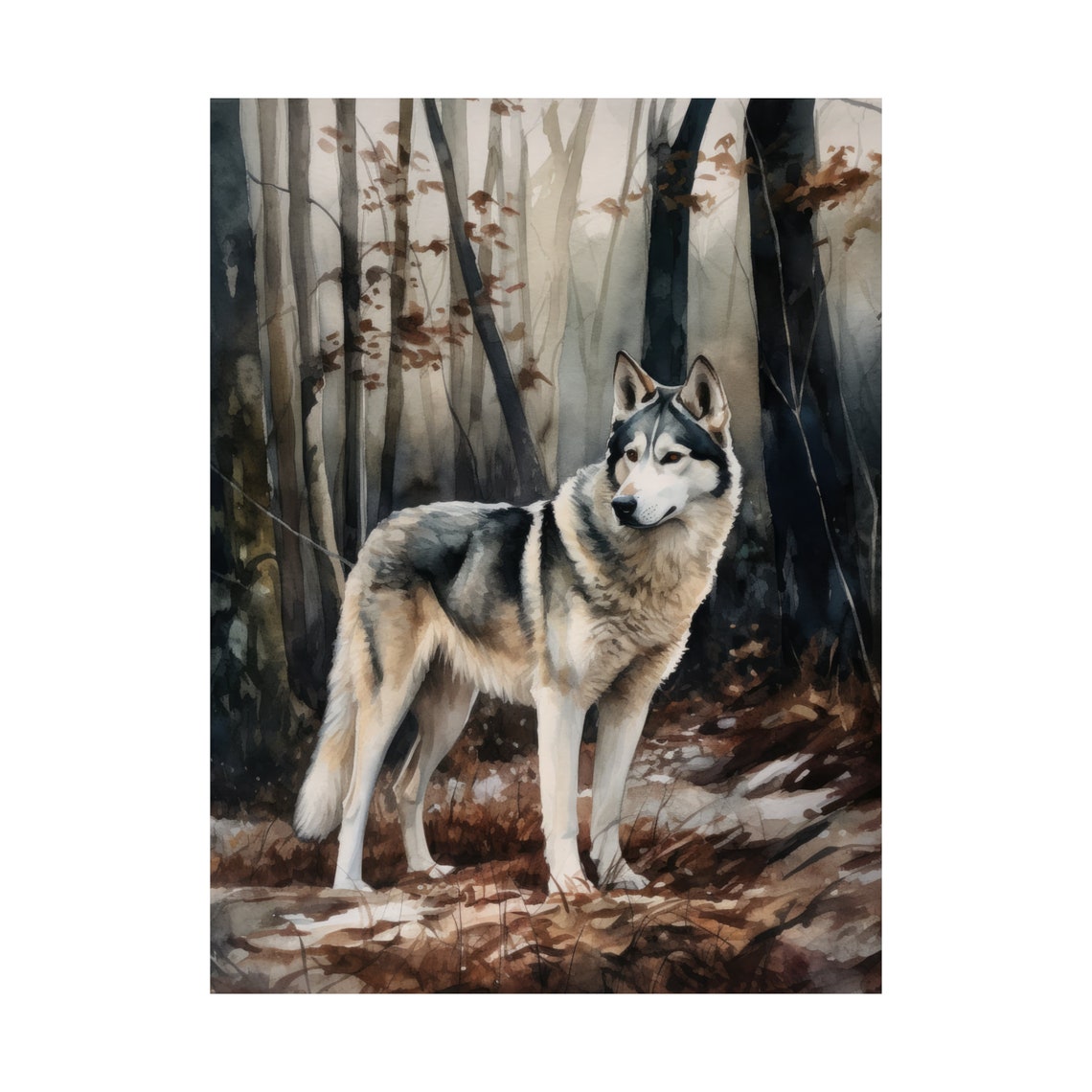Siberian Husky Dog Art Print Dog Wall Art Animal Art Print Animal Art Poster Dog Lover Gift Colorful Animal Wall Art Cool Dog Art - Image 4