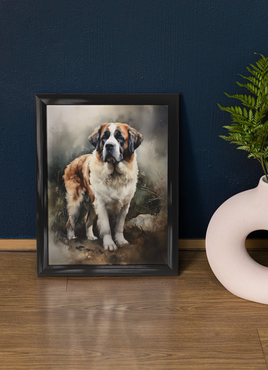 St Bernard Dog Art Print Dog Wall Art Animal Art Print Animal Art Poster Dog Lover Gift Colorful Animal Wall Art Cool Dog Art