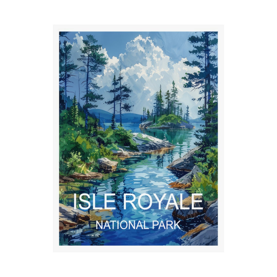 Isle Royale National Park Pine Lake Reflection Sunset View Poster - Image 3