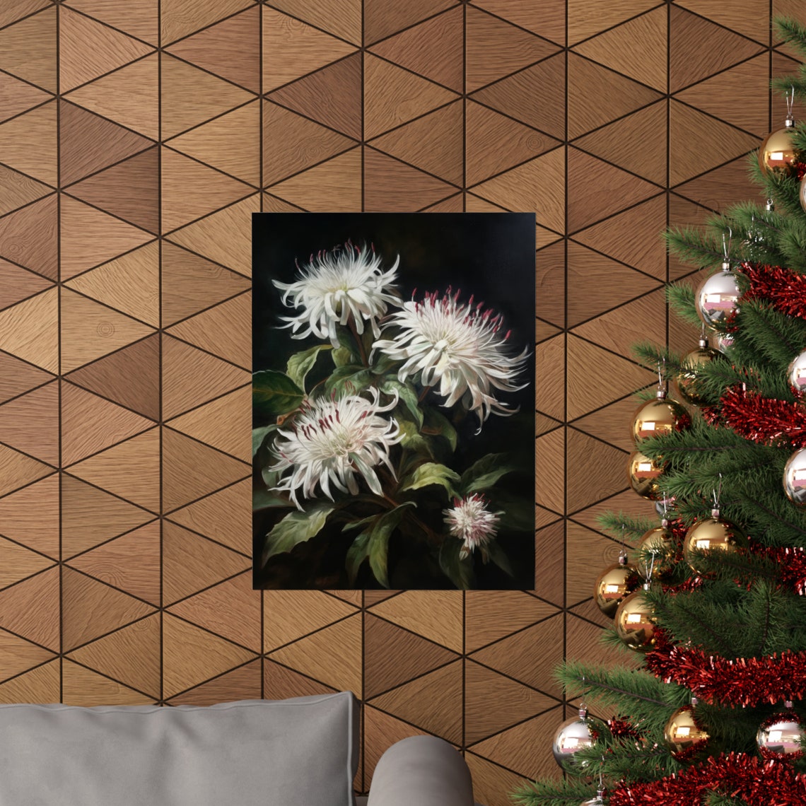 White Bee Balm Flower Art Print Flower Painting Flower Dcor Floral Art Print Floral Wall Art Painting Floral Artwork Botanical Print - Image 3