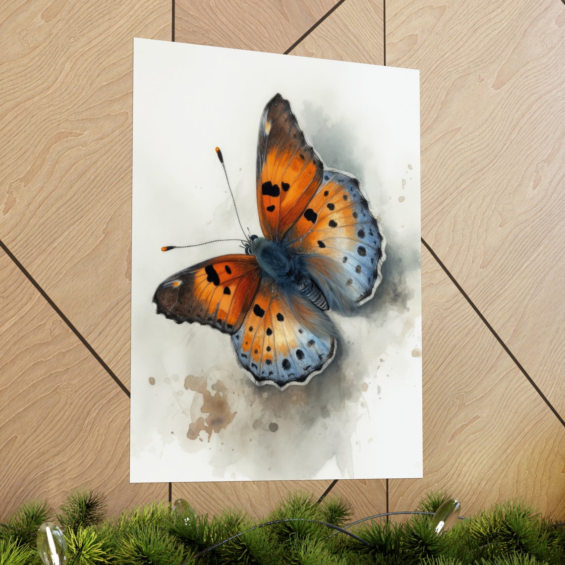 Small Copper Butterfly Art Print Butterfly Home Dcor Watercolor Butterfly Painting Insect Wall Art Nature Lover Butterflies Artwork - Image 2