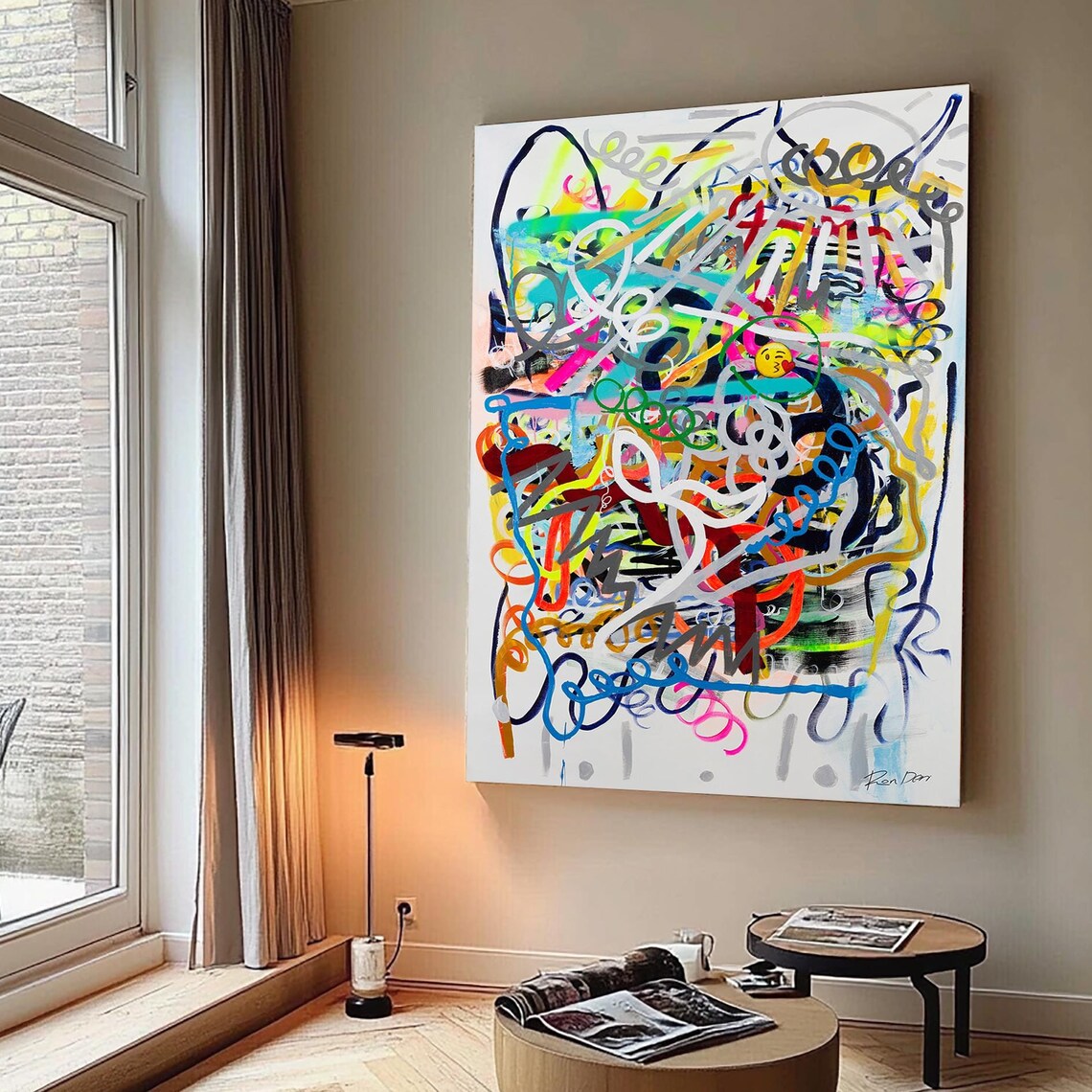 Abstract Art Painting, Modern Colorful Wall Decor