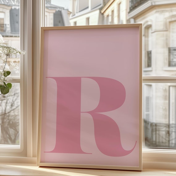 Letter R Print, Pastel Room Decor Trendy Poster