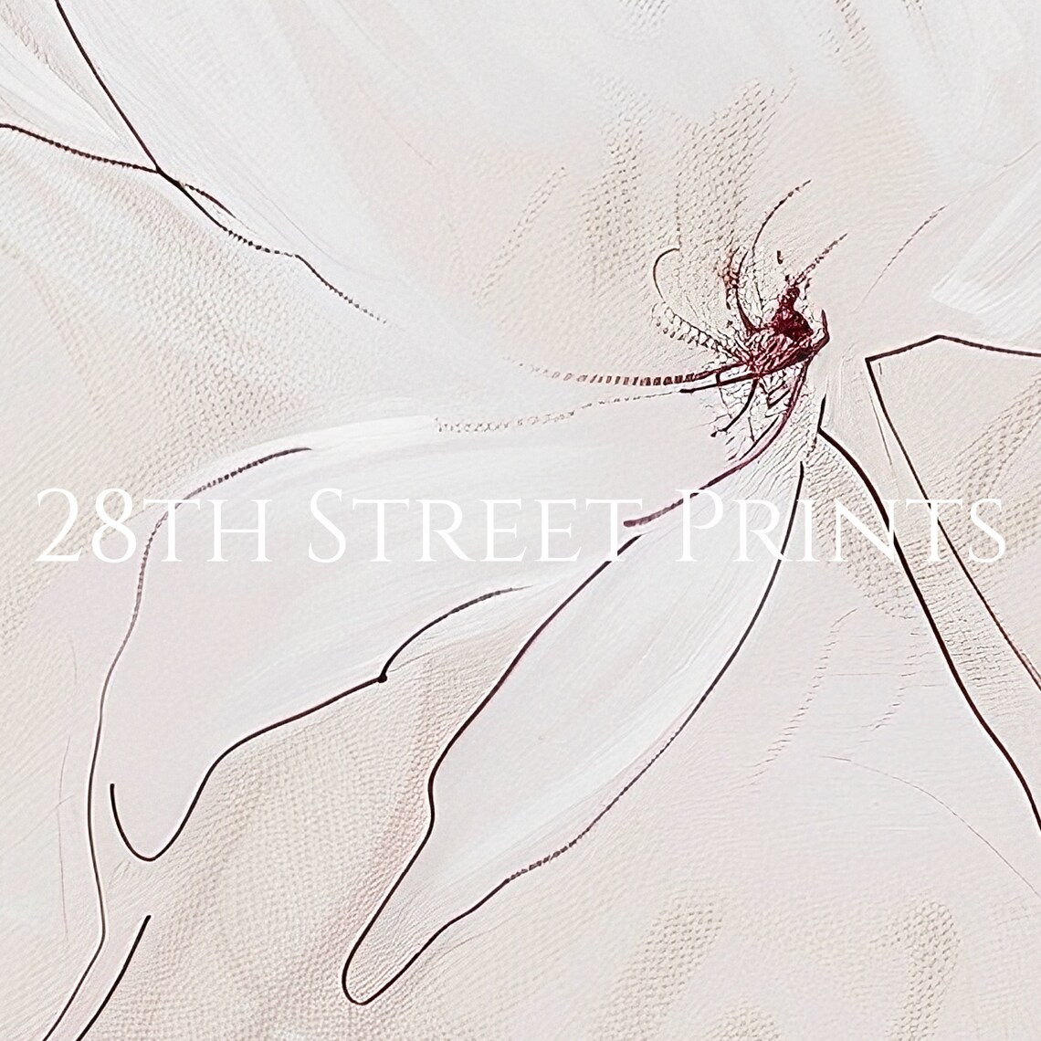 Minimalist Blush Flower Line Sketch Pale Pink Modern Botanical Art Poster - Image 3