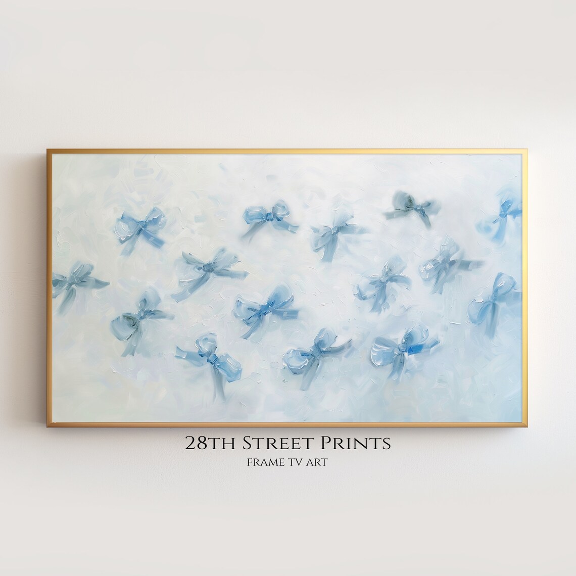 Blue Bows Coquette Nursery Decor Art Print - Image 3