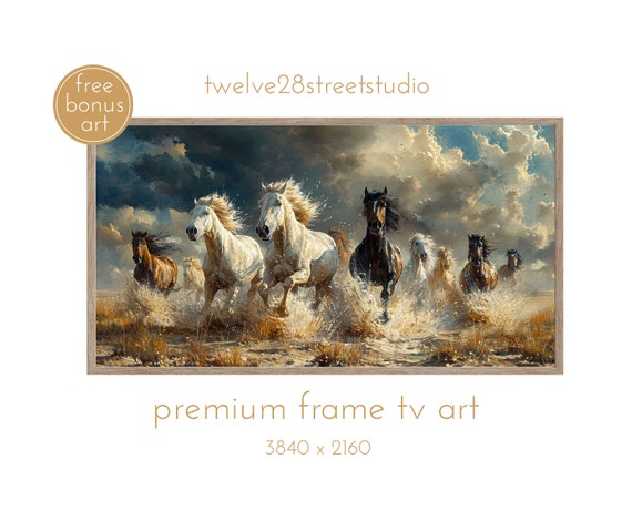 Moody Tv Art Vintage Dark Tv Art Wild Horses Tv Art Tv Art Tv Art Horses Dark Tv Art Frame Tv Art Horses