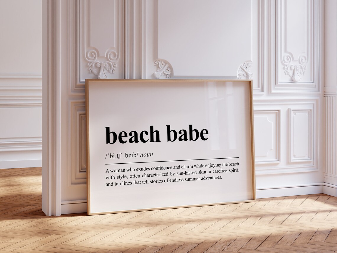 Beach Babe Definition Coastal Summer Quote Sun Kissed Surf Girl Poster - Image 2