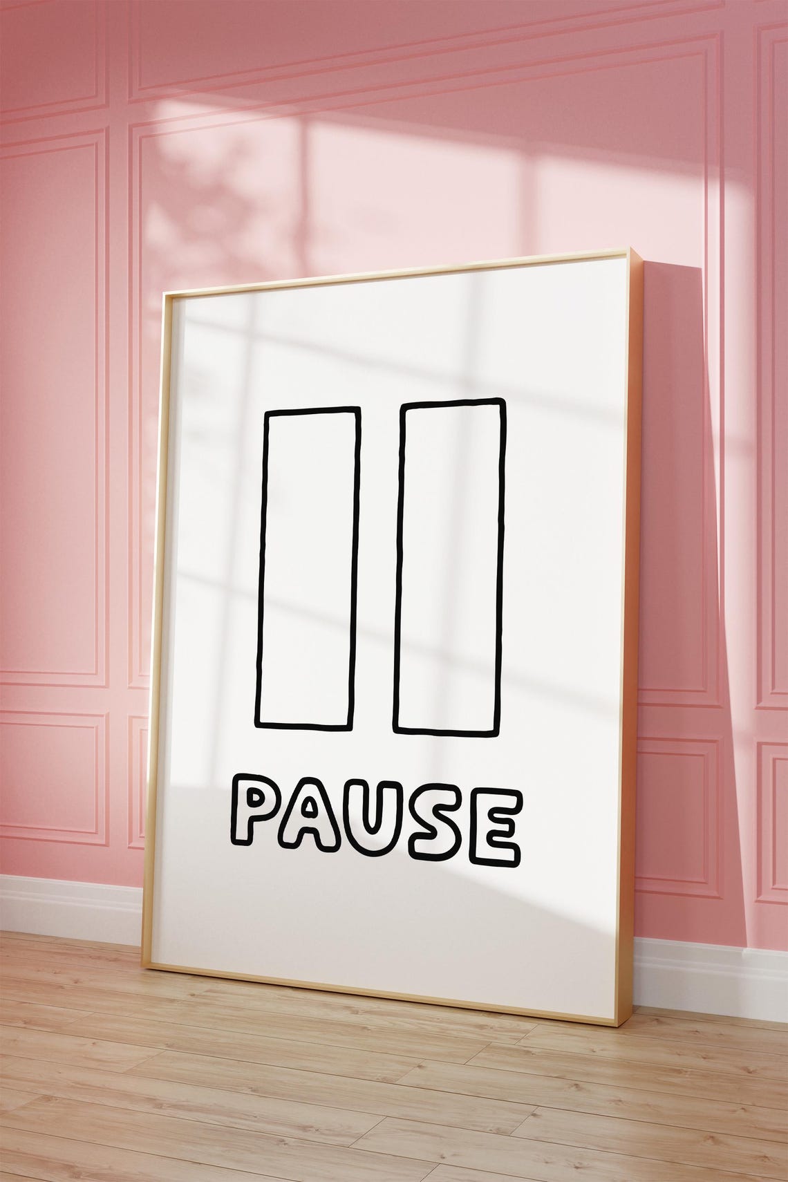 Pause Symbol Minimalist Mindfulness Black Typography Office Poster - Image 2
