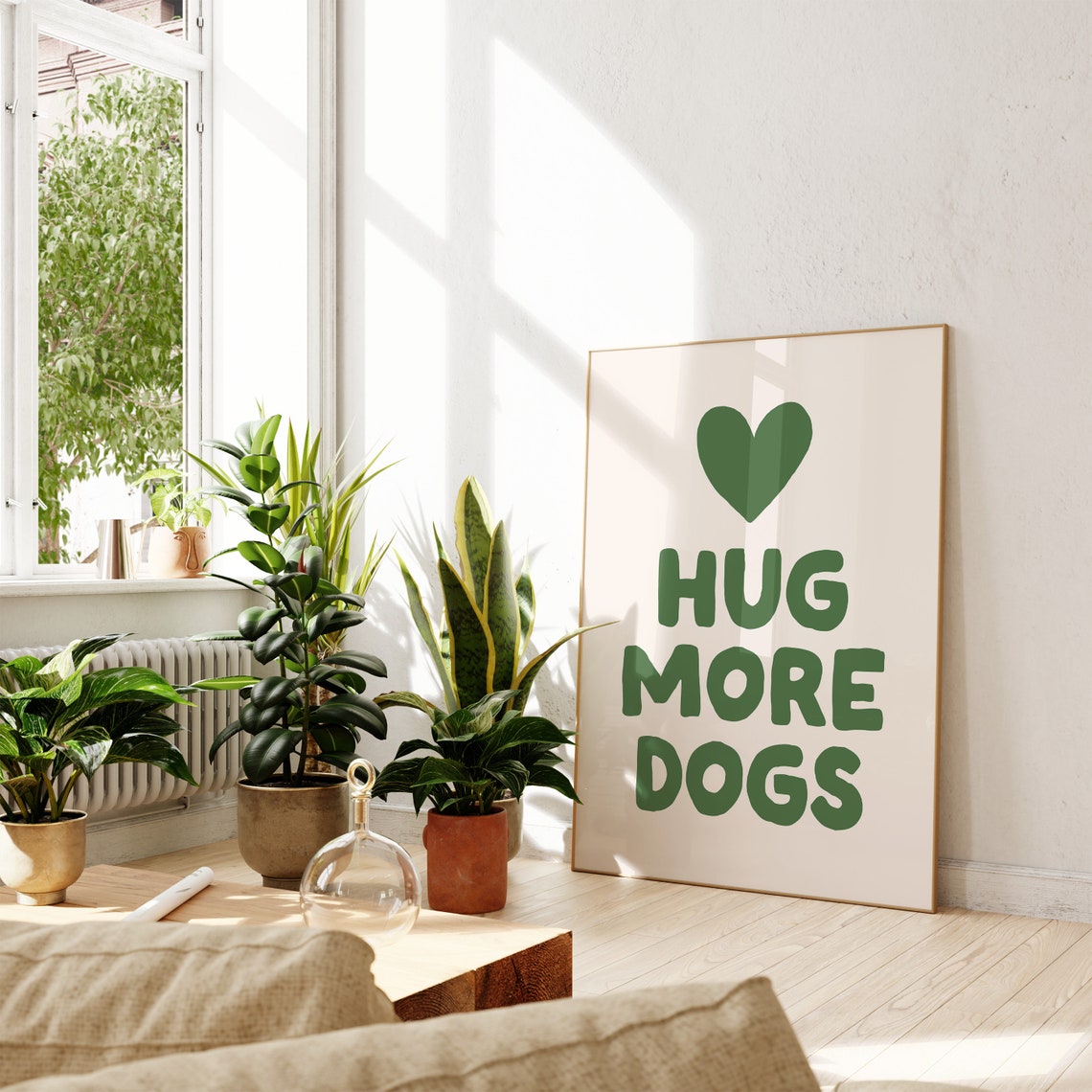 Cute Dogs Wall Art Funny Dog Quote Print Dog Lover Gift Aesthetic Dog Print Retro Dog Art Print Retro Green Wall Art