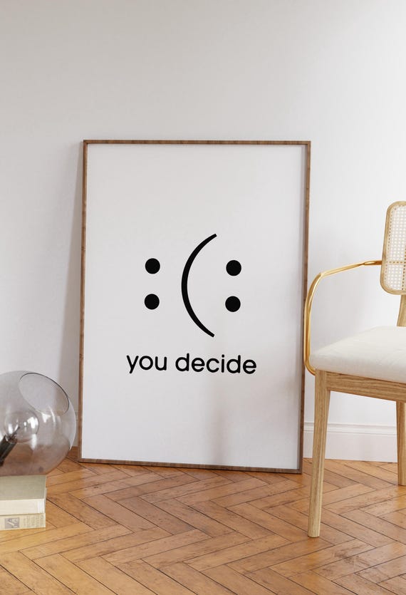 Decide Smile Wall Art Home Office Quote Decor Inspirational Print Entrepreneur Motivational