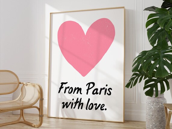 Pink Paris Print French Quote Wall Art Paris Travel Print Pink Girly Poster Maximalist Print Cute Aesthetic Print