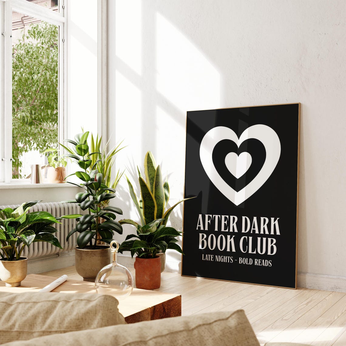 After Dark Book Club Late Nights Bold Reads Black Heart Reader Poster