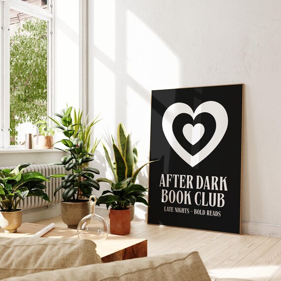 After Dark Book Club Late Nights Bold Reads Black Heart Reader Poster