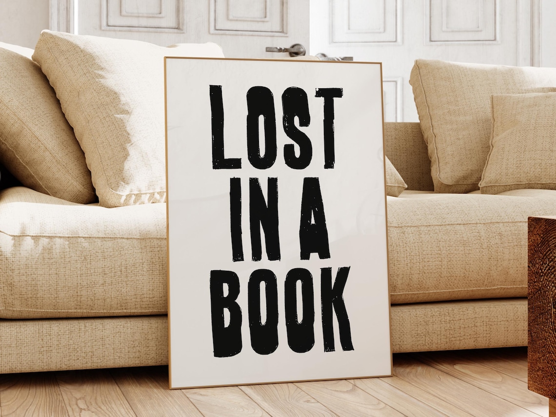 Bookish Print Reader Quote Wall Art Cute Reading Print Bookworm Poster Trendy Bookshelf Decor Book Lover Wall Art