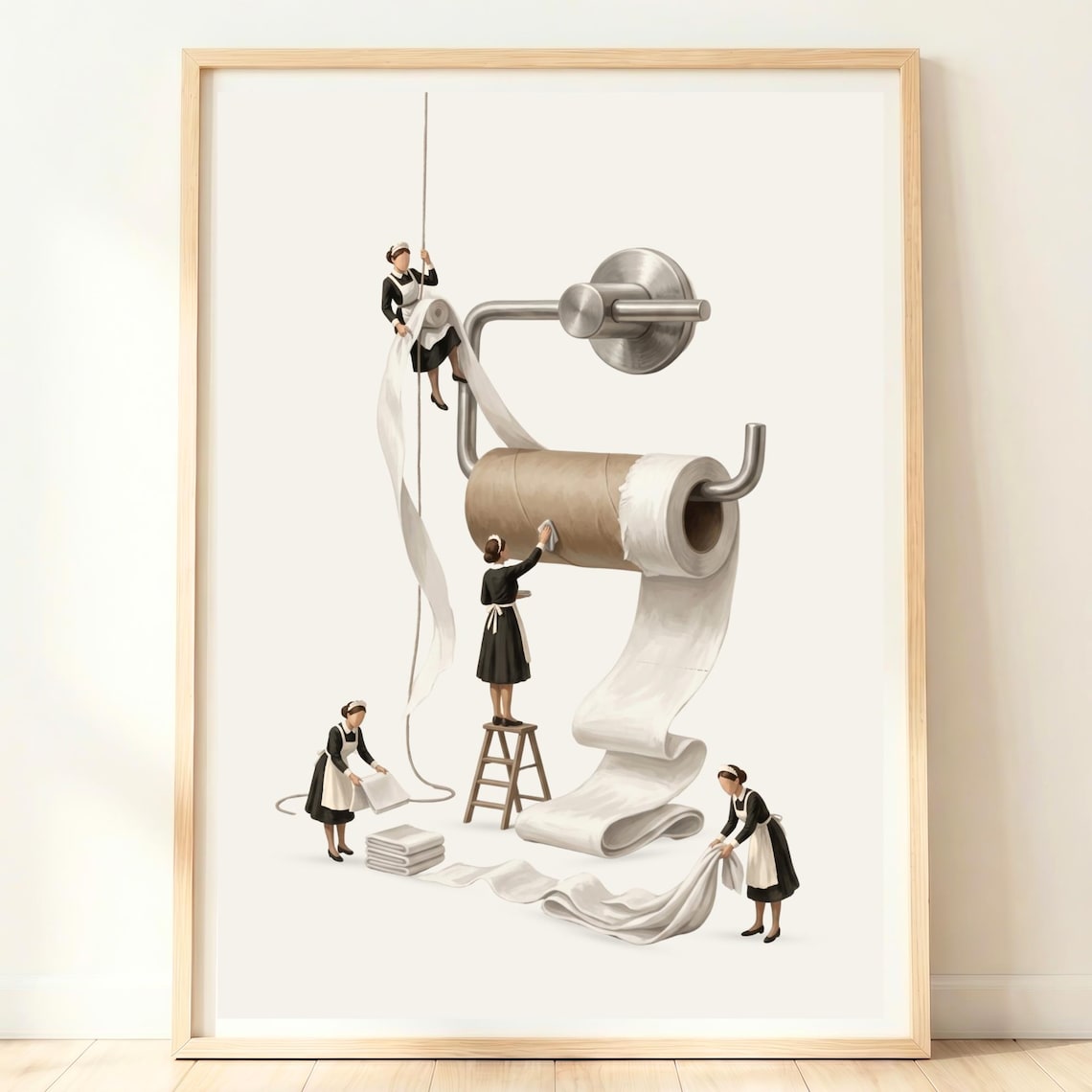 Toilet Restroom Decor, Modern Minimal Bathroom Art Print