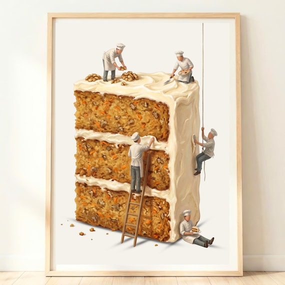 Baking Wall Art Carrot Cake Print Home Decor Baker Gift