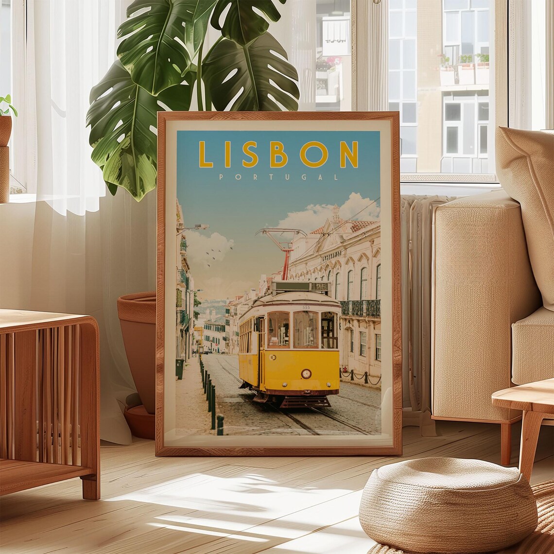 Lisbon Travel Poster, Portugal Indie Room Decor