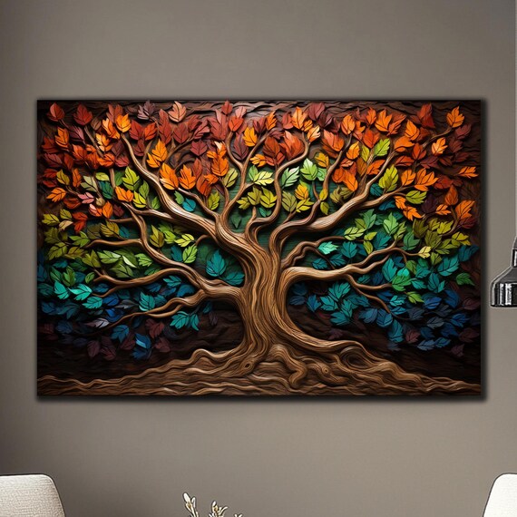 Life Of Tree Wall Art Tempered Glass Wall Art Stained Wall Print Glass Printing Large Wall Art Wall Hangings Tree Of Life Glass Wall Art