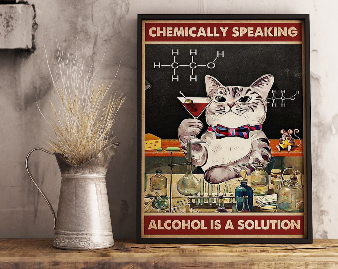 Vintage Cat Poster, Cat Lover Wall Art Print
