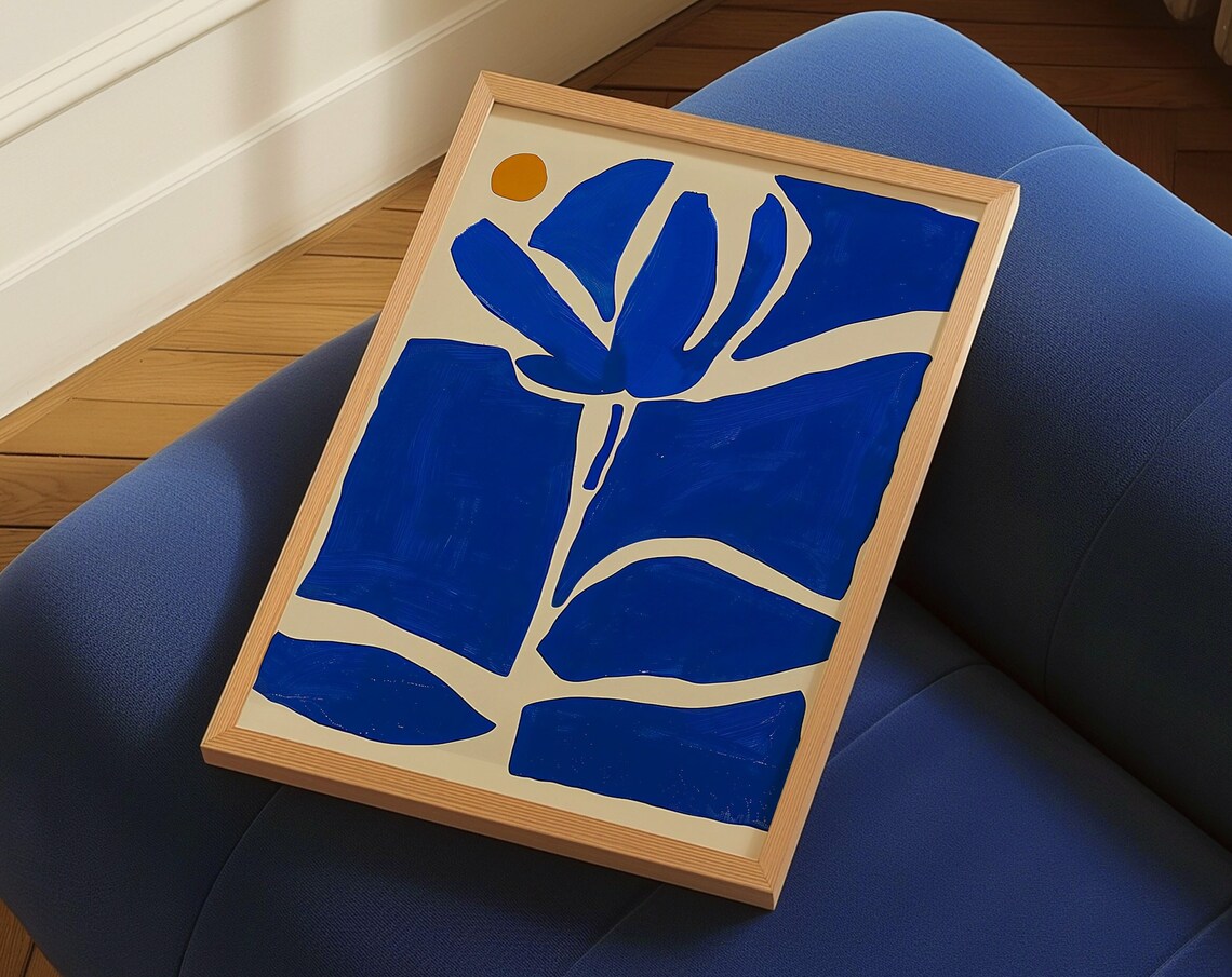 Abstract Mediterranean Blue Art Print, Modern Decor - Image 2