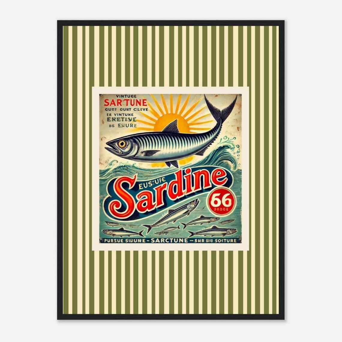 Sardines Poster, Kitchen Decor Seafood Art Print - Image 4