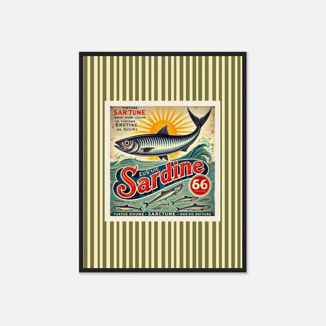 Sardines Poster, Kitchen Decor Seafood Art Print