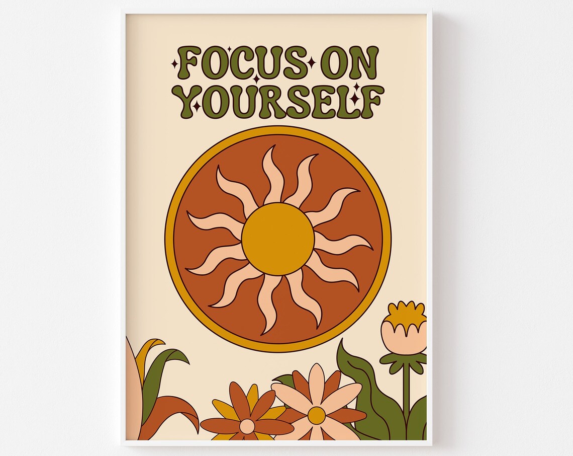 Focus Onyourself Retro Floral Sunshine Art Print