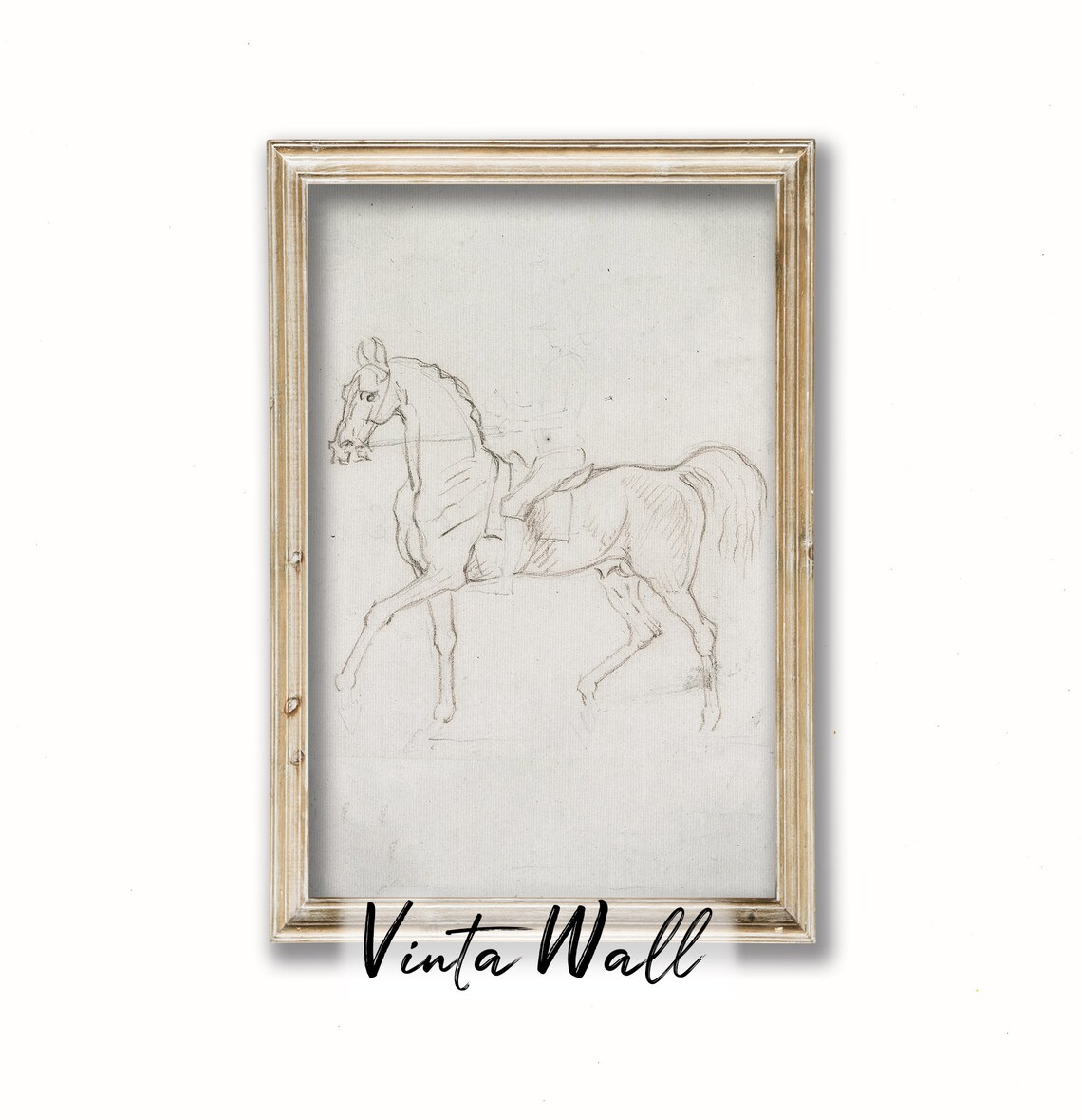 Prancing Horse and Rider Minimalist Line Sketch Equestrian Art Poster - Image 3