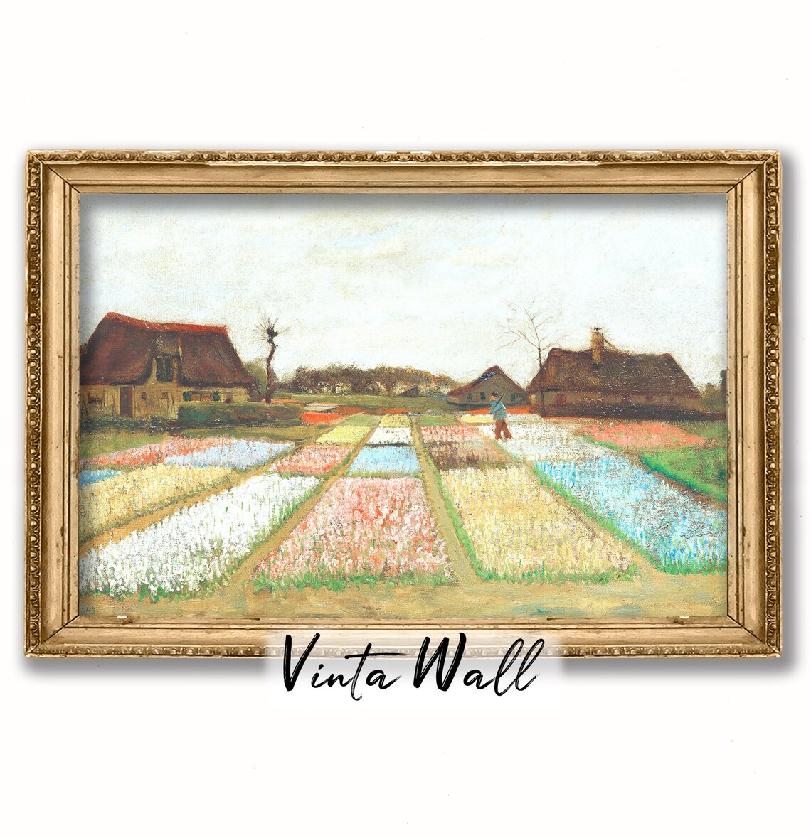 Van Gogh Flower Beds in Holland Striped Bulb Fields Vintage Floral Poster - Image 4